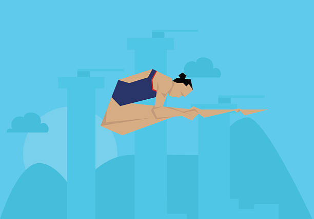 istock Illustration Female Swimmer Competing In Diving Event 534199910