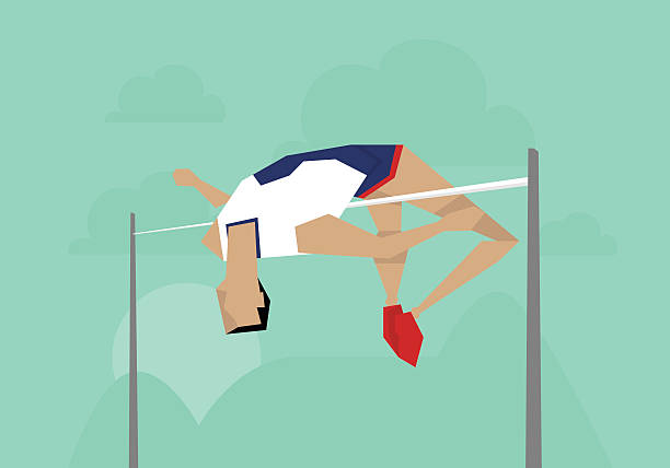 Illustration Of Male Athlete Competing In High Jump Event Stock  Illustration - Download Image Now - iStock