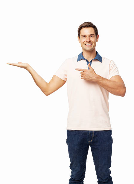 istock Handsome Man Pointing At Invisible Product 534201688