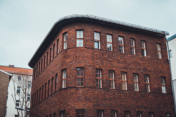 istock Rounded corner of old brick building 534205144