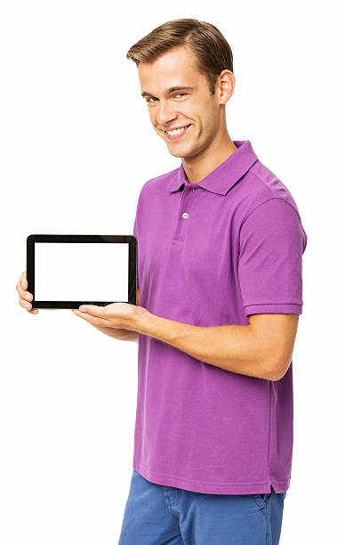istock Happy Man In Casuals Holding Digital Tablet 534206456