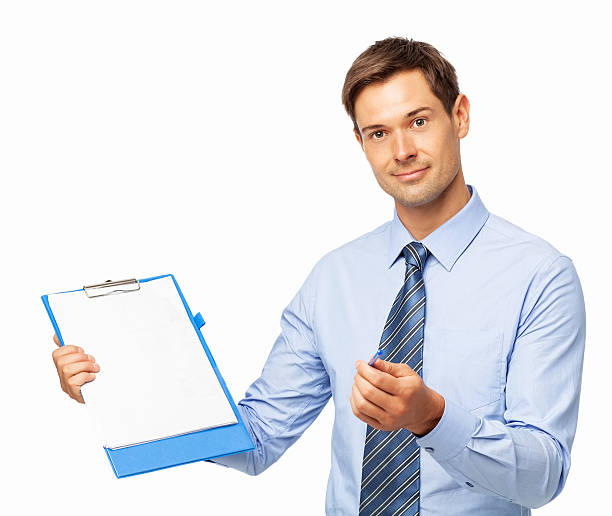 istock Confident Businessman Offering Pen To Sign 534206828