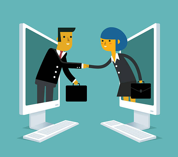 сообщение, - businessman two people business person handshake stock illustrations