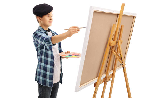 istock Little kid painting on a canvas 534208744
