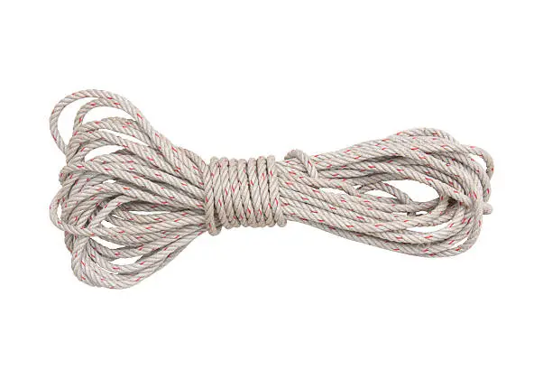 Photo of rope isolated on white background