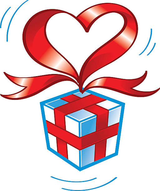 gift box - jubilee bow gift red stock-grafiken, -clipart, -cartoons und -symbole