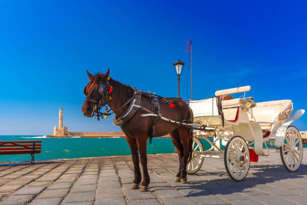 istock Horse carriage, old harbour, Chania, Crete, Greece 534213556