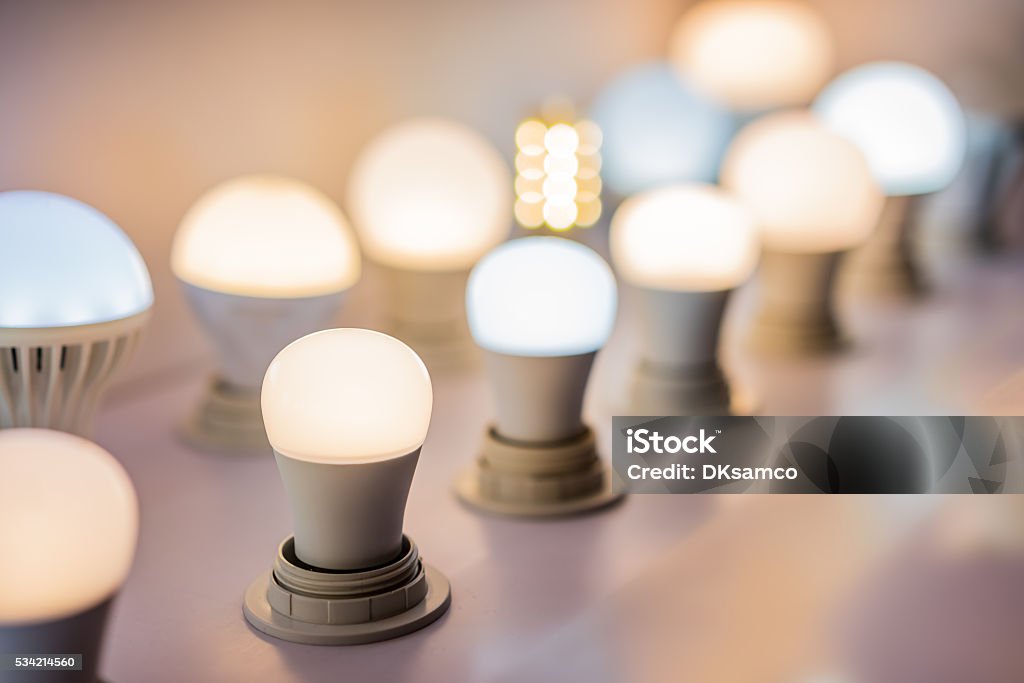 some led lamps blue light science technology background LED Light Stock Photo