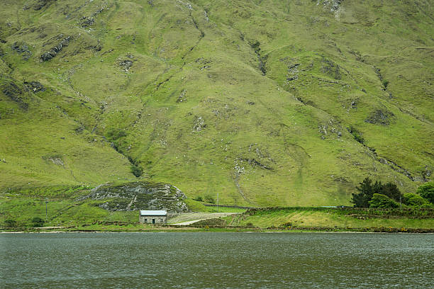 istock lake, house, and hills 534216046