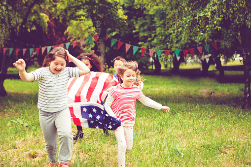 Children on Fourth of July or Memorial Day