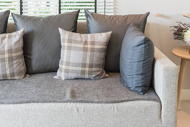 istock modern sofa and set of pillows in modern bedroom 534216756