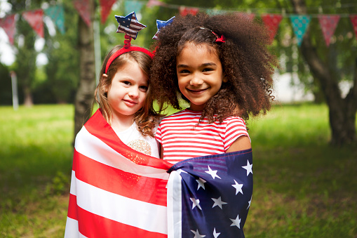 Children on Fourth of July or Memorial Day