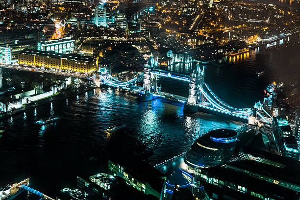 istock Aerial view of Tower Bridge at Night 534217159
