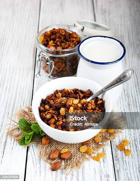 Homemade Granola Stock Photo - Download Image Now - Almond, Bowl, Breakfast