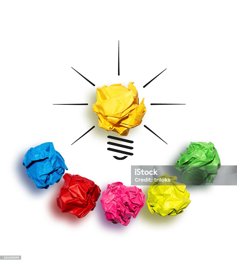 Crumpled paper light bulb Crumpled Paper Light Bulb 2015 Stock Photo