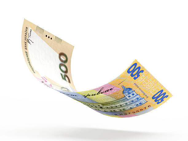 istock Falling five hundred hryvnia bank note 534218536