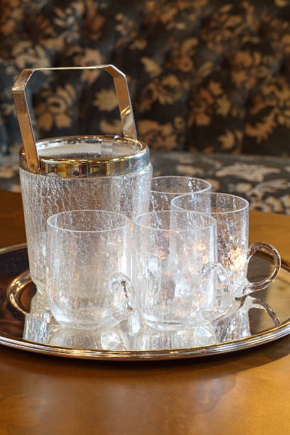 istock antique crystal glass set on wood table 534219073