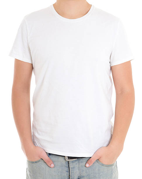 istock white t-shirt on a man isolated 534220823