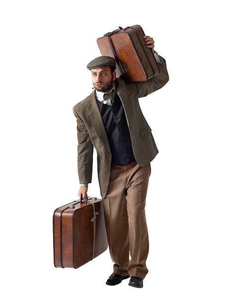 istock Emigrant man with the suitcases 534222363