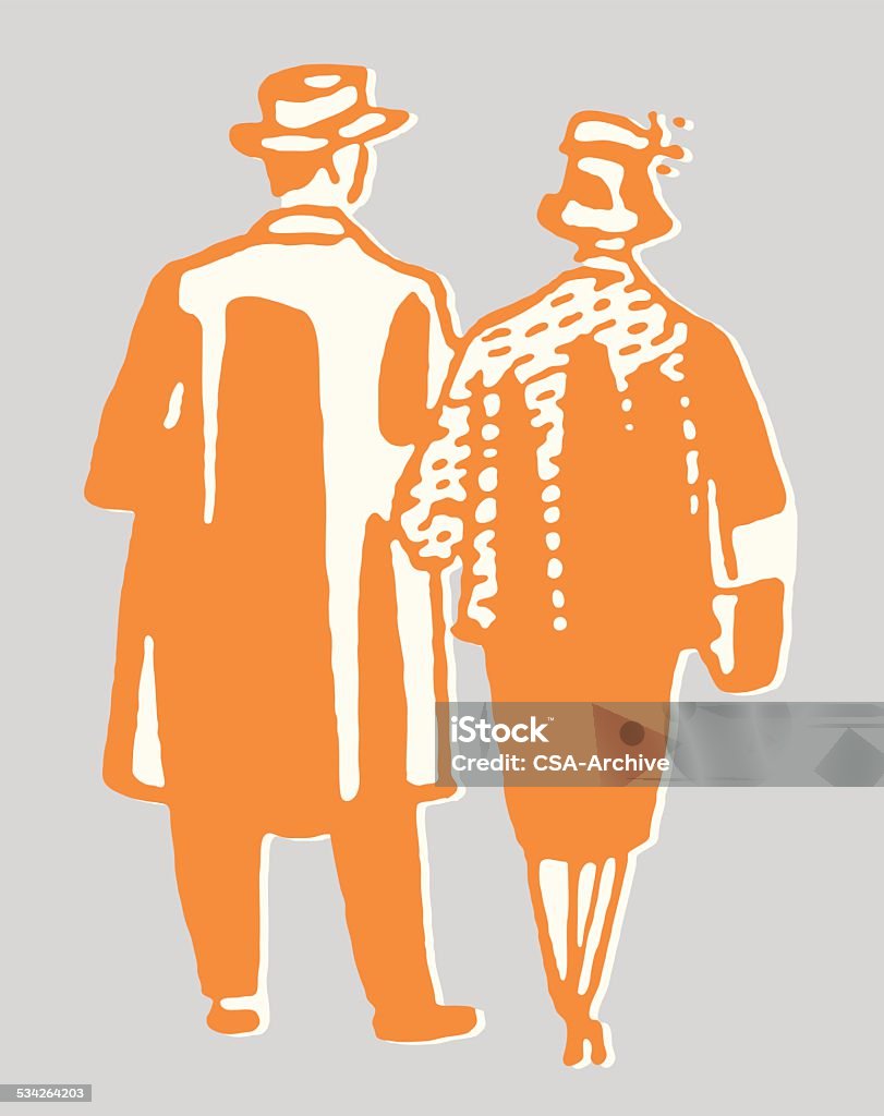 Pareja en capas a - arte vectorial de Andar libre de derechos