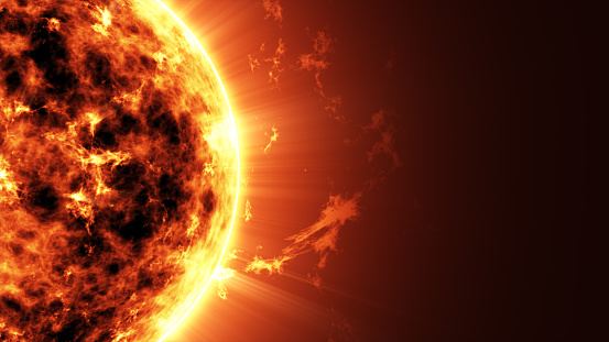 Abstract Illustration of an a Big Sun Star in Space