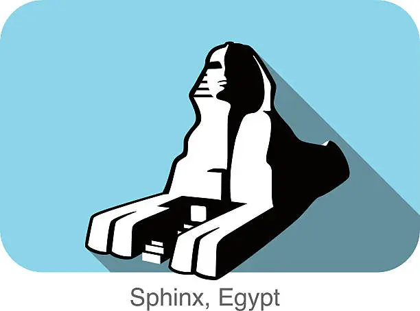 Vector illustration of The Great Sphinx of Giza. Landmark of the world series