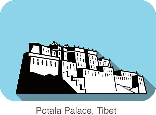 Vector illustration of Potala Palace.  Landmark of the world series