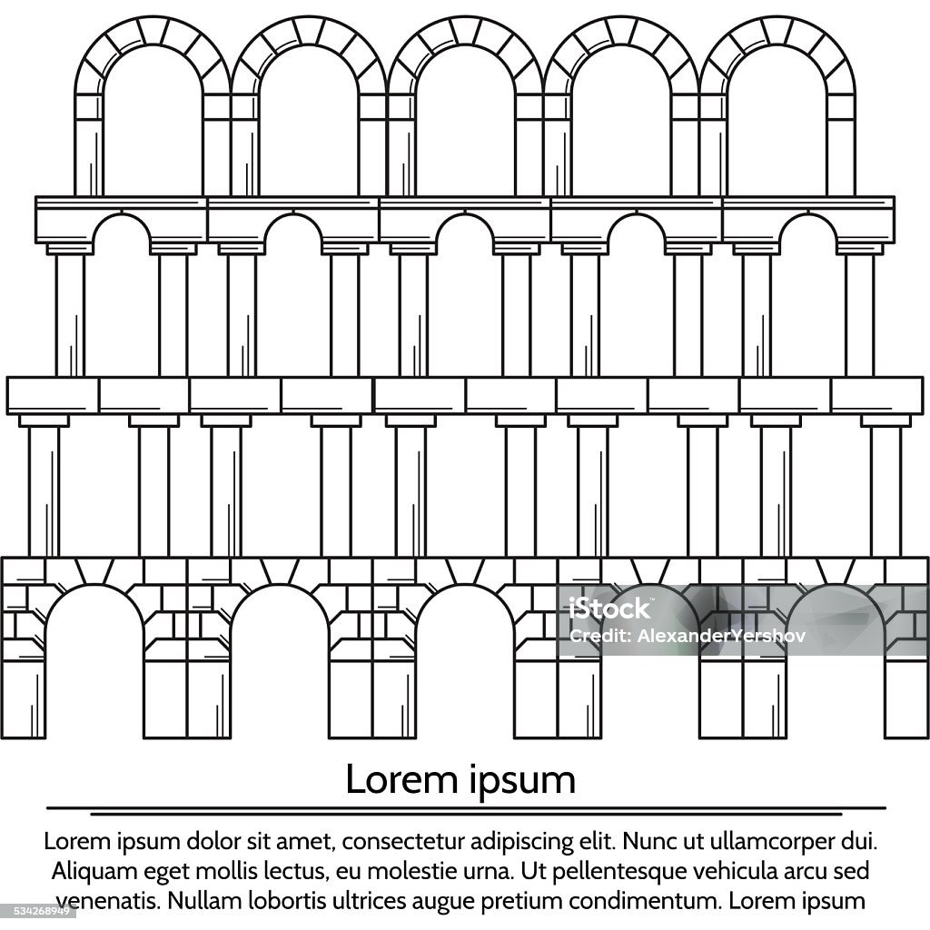 Vector Illustration Of Line Design Arch Structure Stock Illustration ...