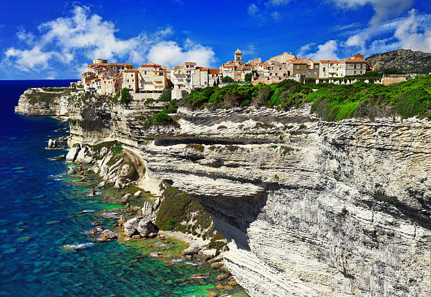 Beautiful Bonifacio, Corsica.France. Town on rocks bonifacio stock pictures, royalty-free photos & images