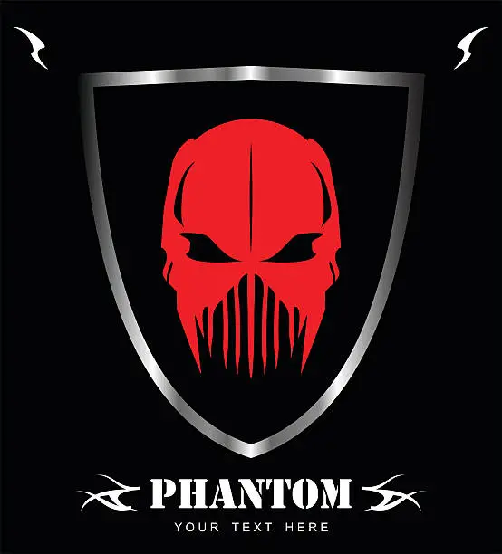 Vector illustration of Red Mask. Alien. Predator.