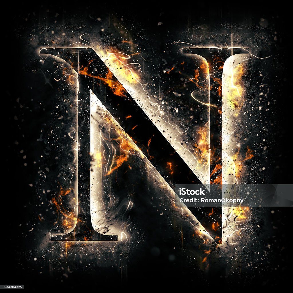 Fire Alphabet Letter N Stock Photo - Download Image Now - Fire ...