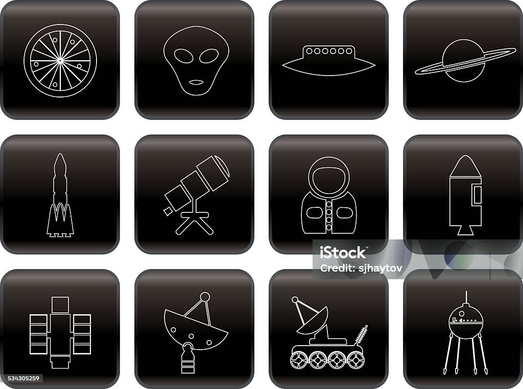 Line Astronautics and Space Icons Line Astronautics and Space Icons - Vector Icon Set 2 2015 stock vector
