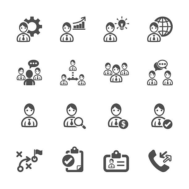 human resource management icon set, vector eps10 vector art illustration