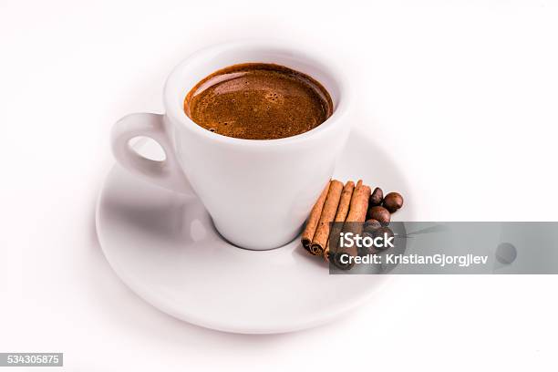 Coffee Cup Cinnamon Coffee Beans Stock Photo - Download Image Now - 2015, Brown, Cafe