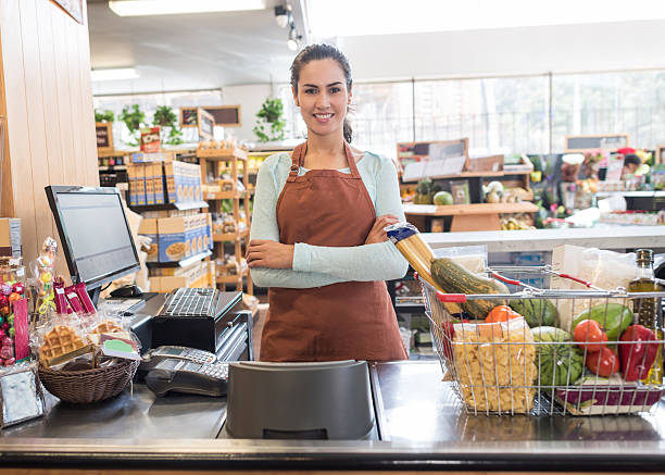 istock Cashier working at the grocery store 534305878