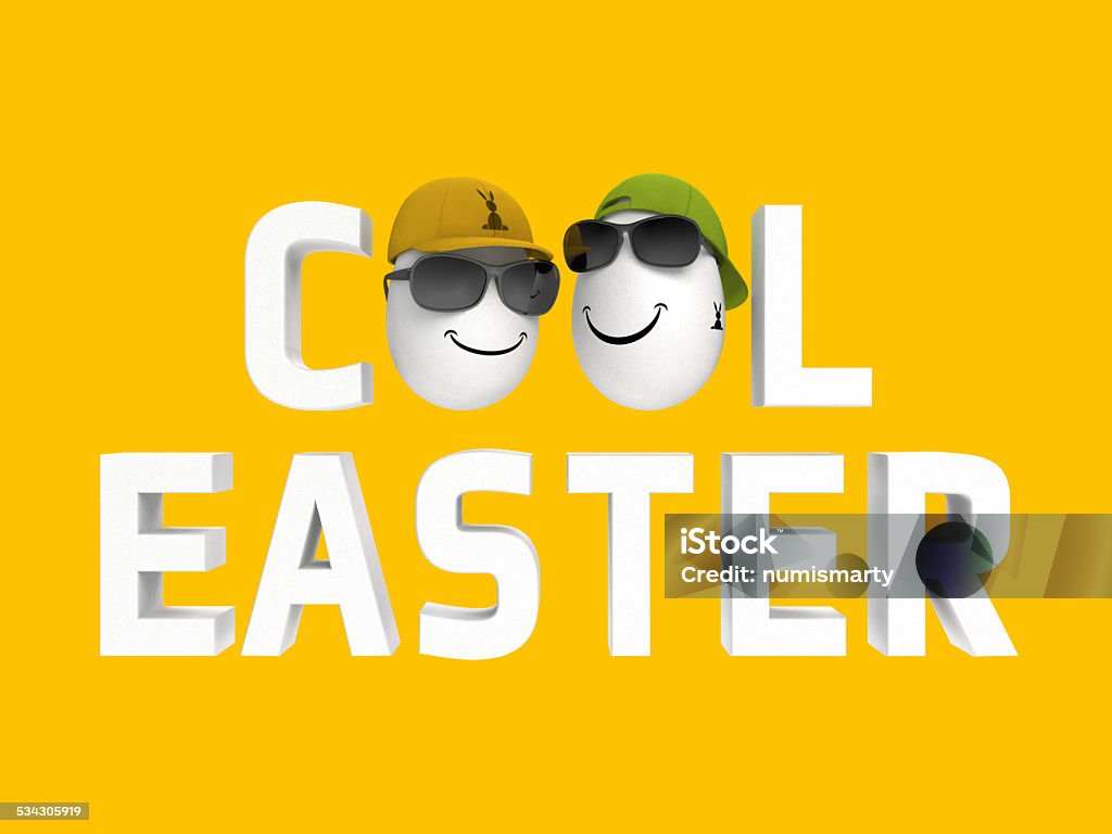 cool easter humorous cool easter image with two white eggs Cool Attitude Stock Photo