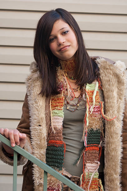 istock Girl in Fur-lined Coat and Scarf 534306841