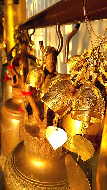 istock Buddhist brass bell  in thai temple 534307302