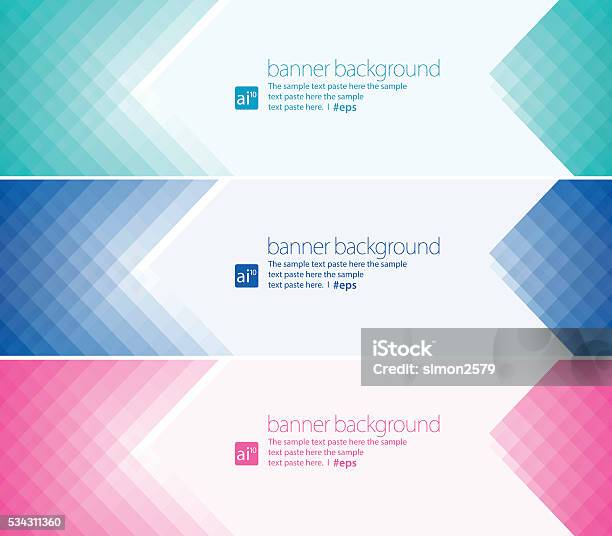 Simple Pixels Banner Background Set Stock Illustration - Download Image Now - Banner - Sign, Spot Lit, Backgrounds