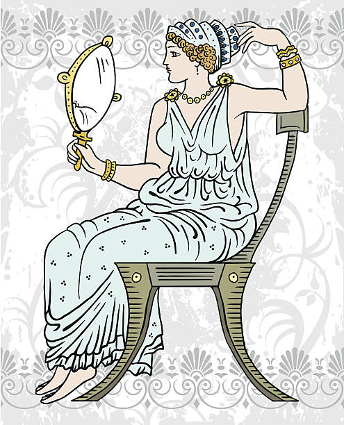 illustrazioni stock, clip art, cartoni animati e icone di tendenza di antica grecia donna - roman classical greek history past