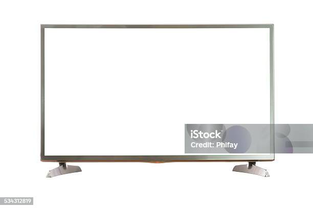 Blank Tv Screen With Clipping Path Stock Photo - Download Image Now - Wall - Building Feature, Television Set, Computer Monitor