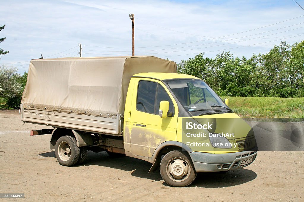 GAZ Gazelle Chelyabinsk region, Russia - June 12, 2009: Yellow GAZ Gazelle cargo van parked at the interurban road. 2015 Stock Photo