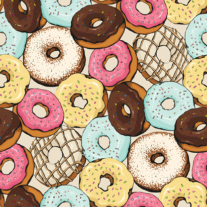 donut pattern sketchdonut vector  pattern design, illustration