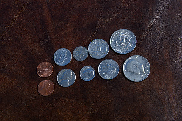 us coins and currency - comerce imagens e fotografias de stock