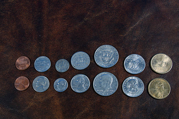 us coins and currency - comerce imagens e fotografias de stock