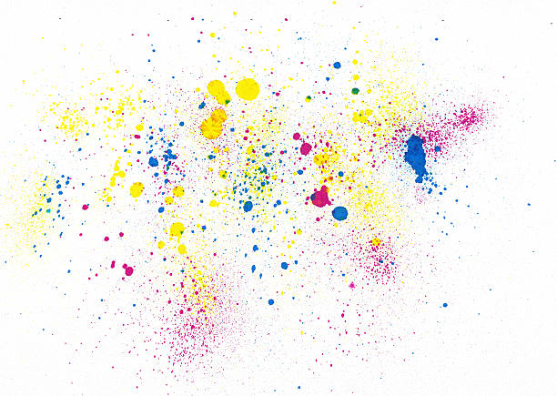 Abstraction of watercolor splashes on white paper
