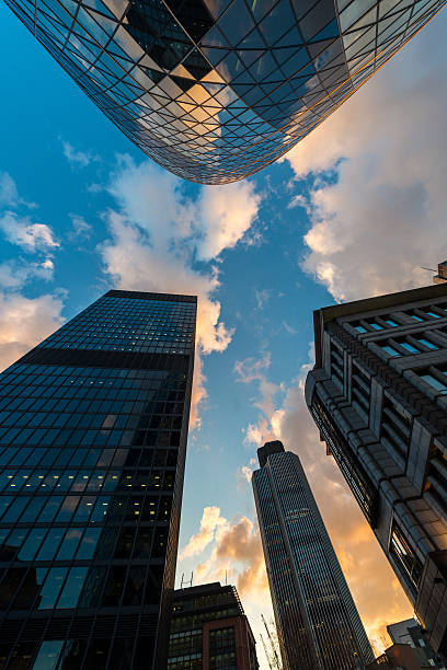 istock Low angle view of futuristic architecture 534319726