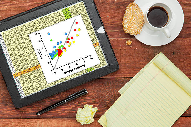 modelo y observación de datos - correlation fotografías e imágenes de stock