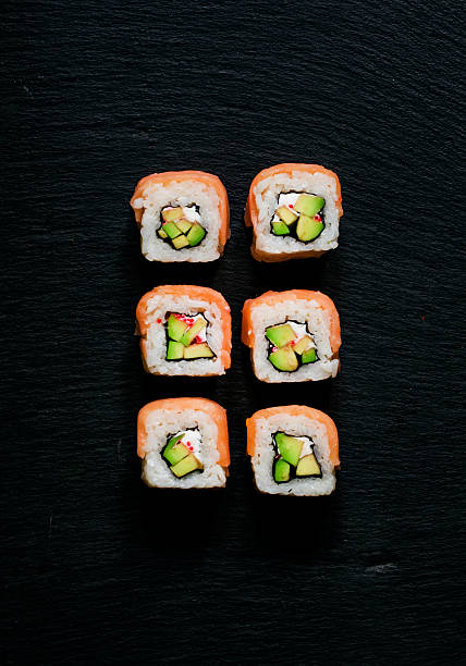 istock Rolls with salmon, cream cheese and avocado 534320228