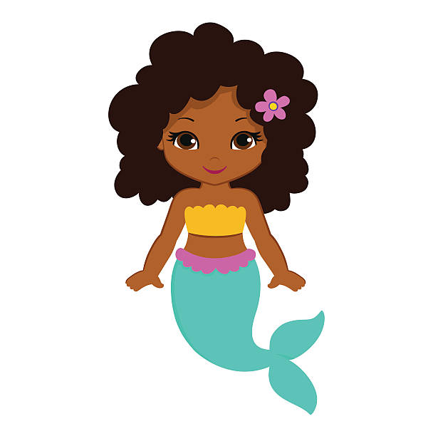bildbanksillustrationer, clip art samt tecknat material och ikoner med cute little mermaid.vector illustration. - baby swim under water